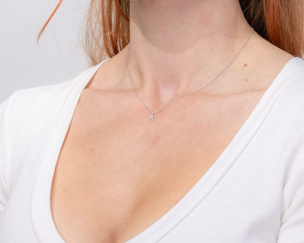 Diamond Initial "A" Necklace 14k White Gold Necklaces Princess Bride Diamonds 