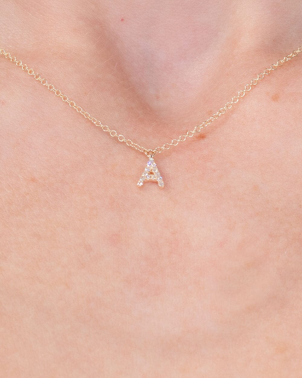 Diamond Initial "A" Necklace 14k Yellow Gold Necklaces Princess Bride Diamonds 