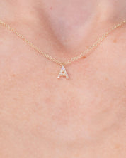 Diamond Initial "A" Necklace 14k Yellow Gold Necklaces Princess Bride Diamonds 