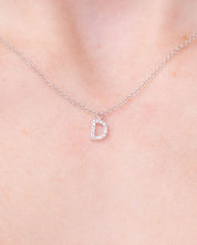 Diamond Initial "D" Necklace 14k White Gold Necklaces Princess Bride Diamonds 