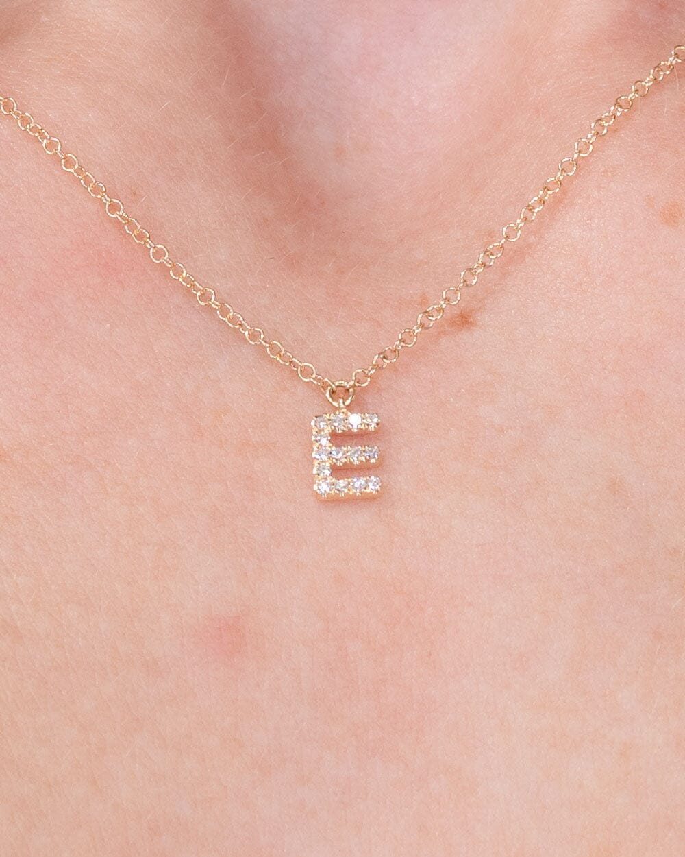 Diamond Initial "E" Necklace 14k Yellow Gold Necklaces Princess Bride Diamonds 