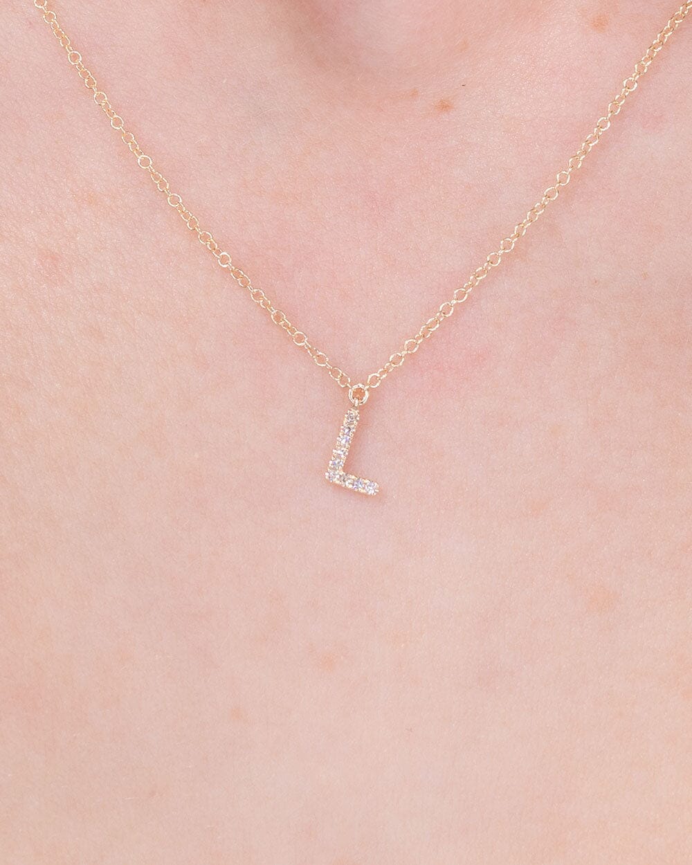 Diamond Initial "L" Necklace 14k Yellow Gold Necklaces Princess Bride Diamonds 