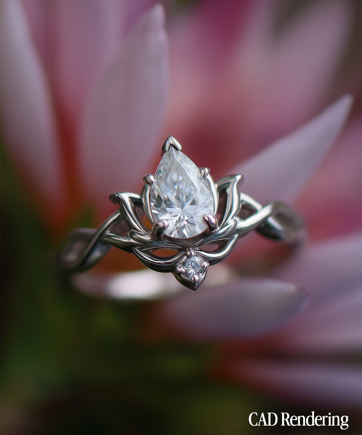 Diamond Lotus Ring - PBD Engagement Rings