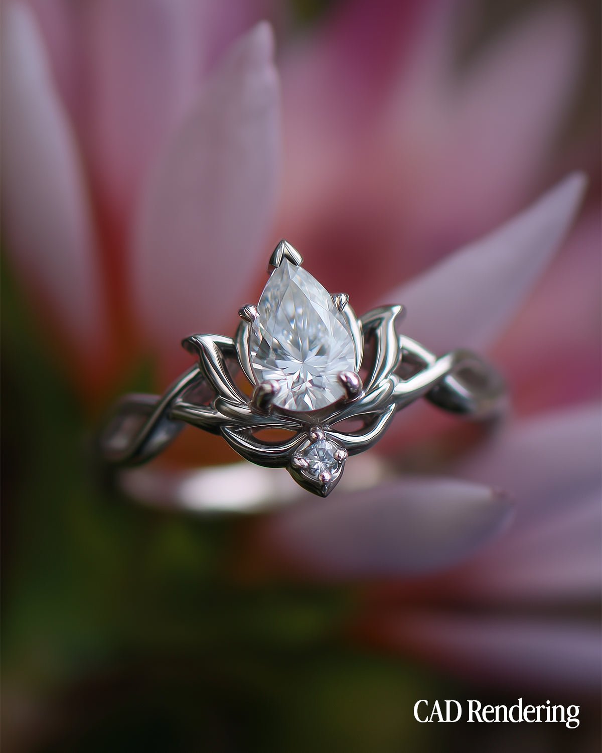 Diamond Lotus Ring - PBD Engagement Rings