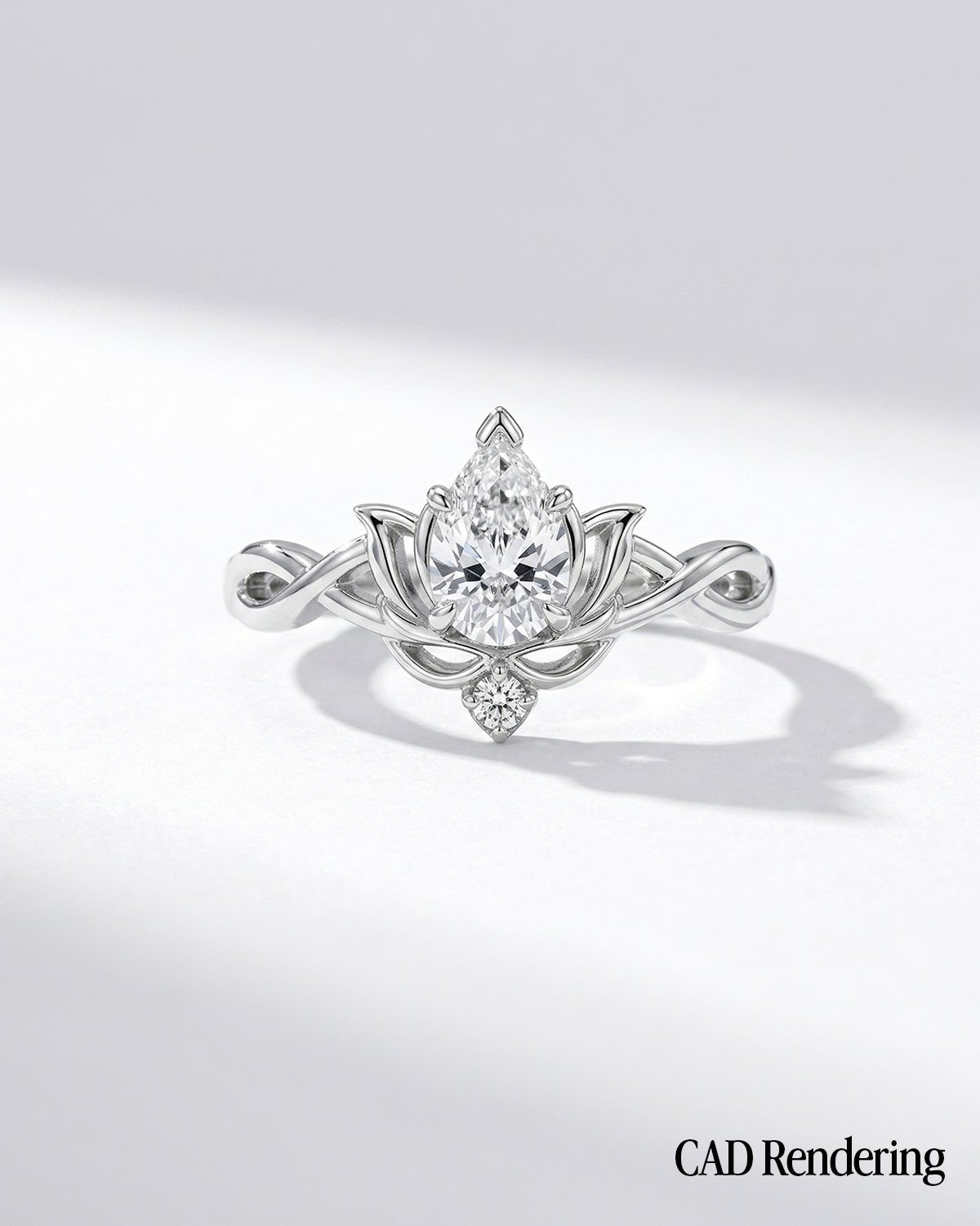 Diamond Lotus Ring - PBD Engagement Rings