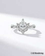 Diamond Lotus Ring - PBD Engagement Rings