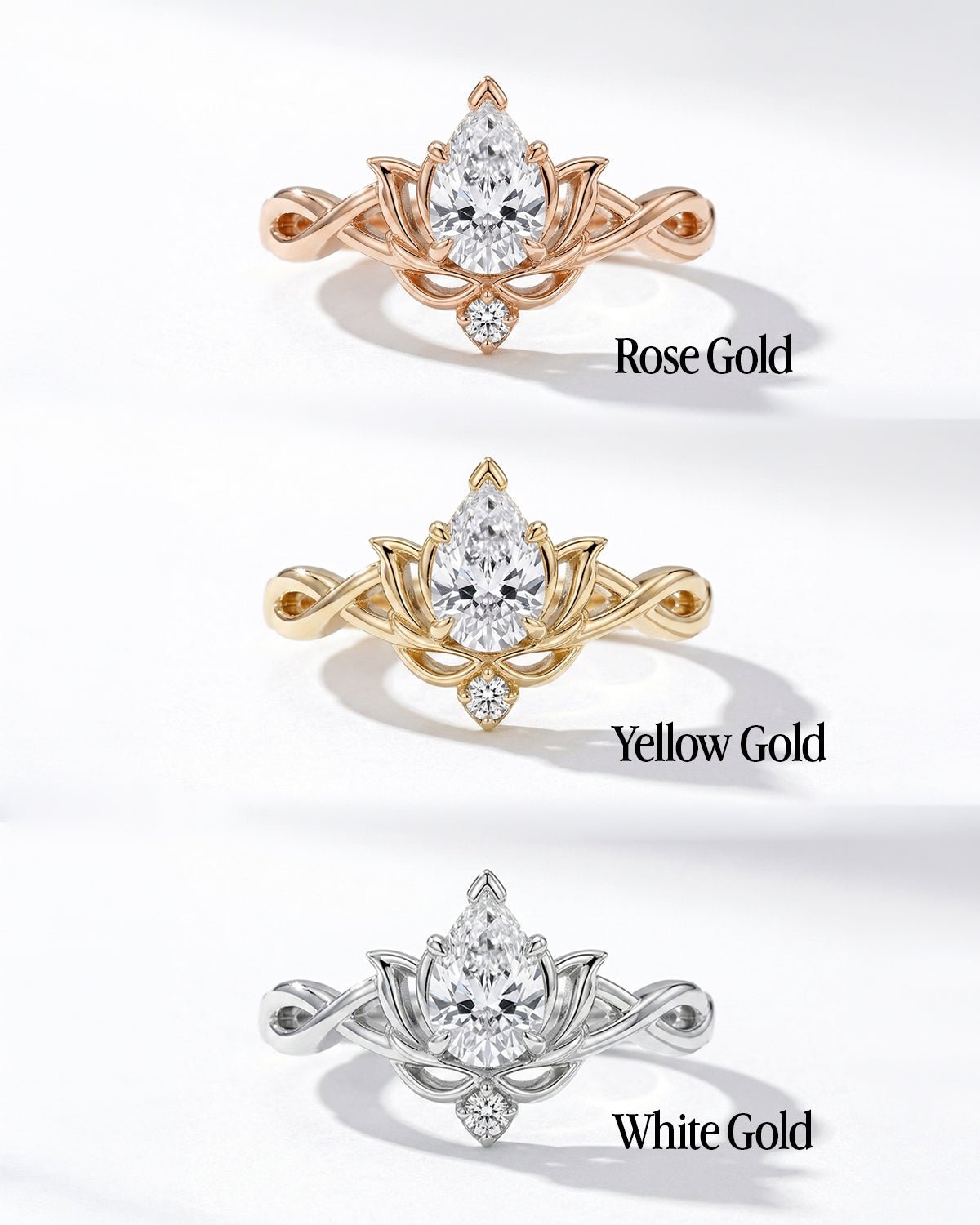 Diamond Lotus Ring - PBD Engagement Rings