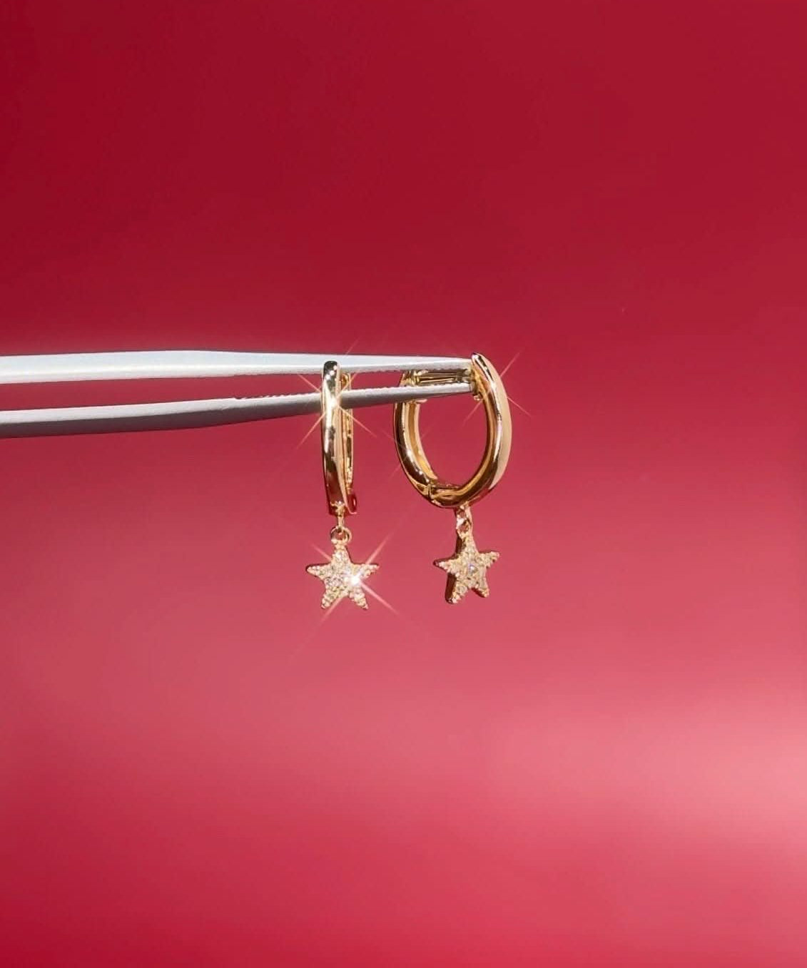 Diamond Star Huggies - PBD Earrings