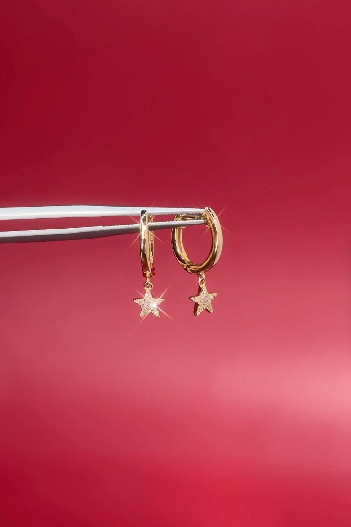 Diamond Star Huggies - PBD Earrings