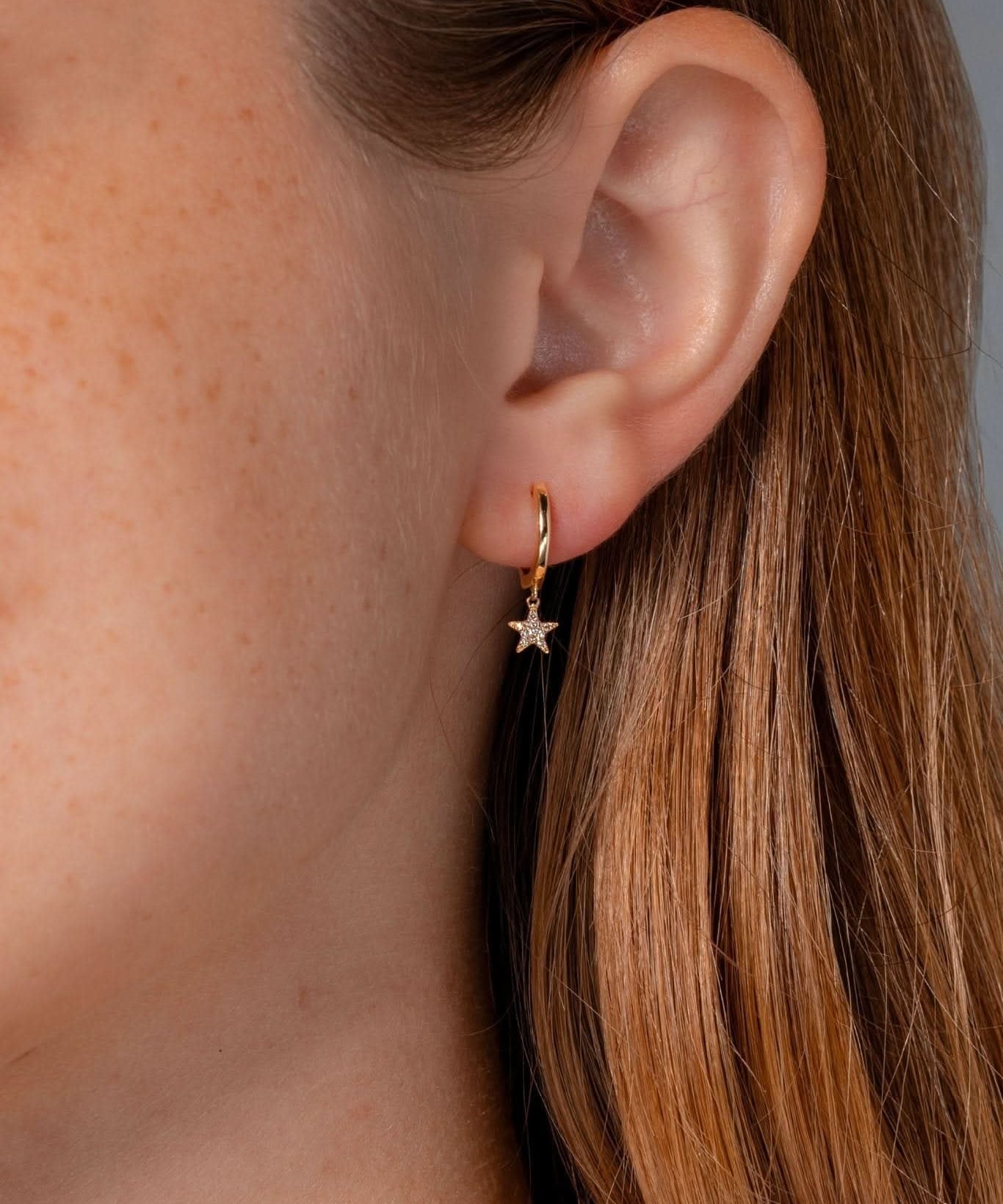 Diamond Star Huggies - PBD Earrings