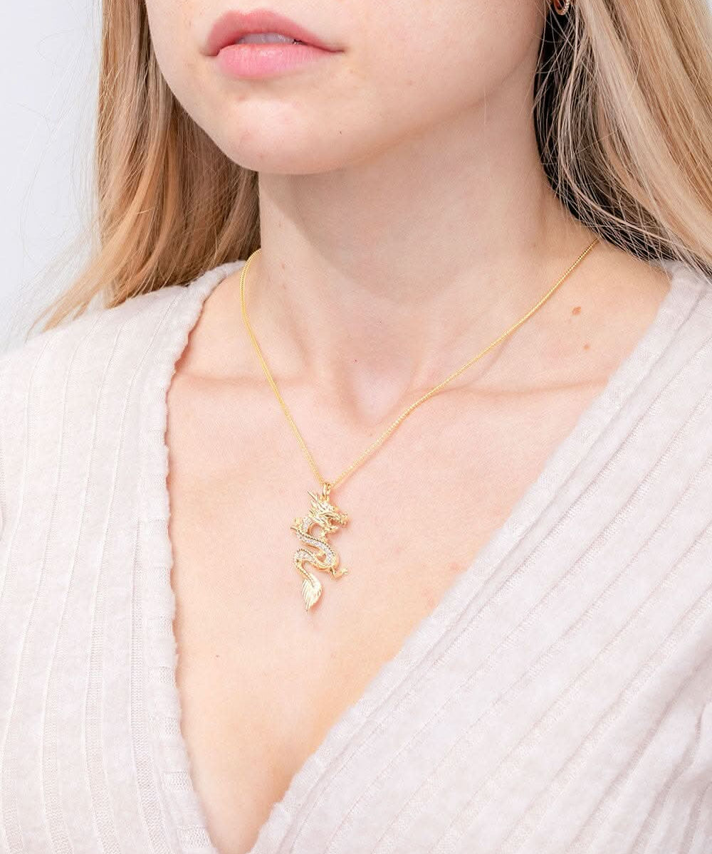Diamond Year of the Dragon Pendant - PBD Necklaces