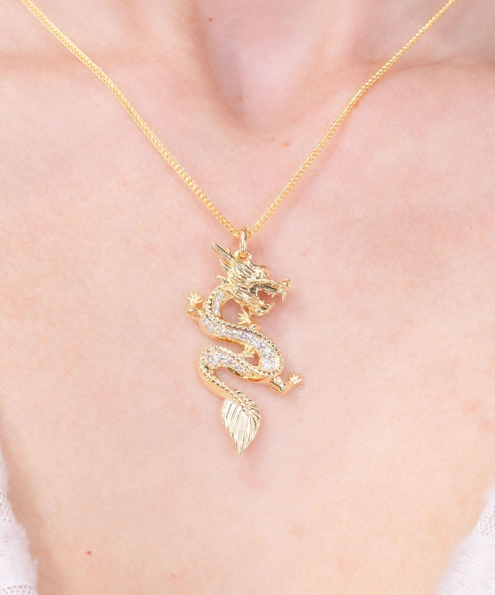Diamond Year of the Dragon Pendant - PBD Necklaces