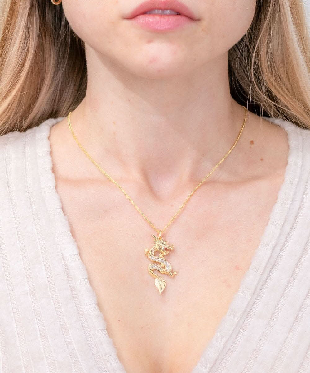 Diamond Year of the Dragon Pendant - PBD Necklaces
