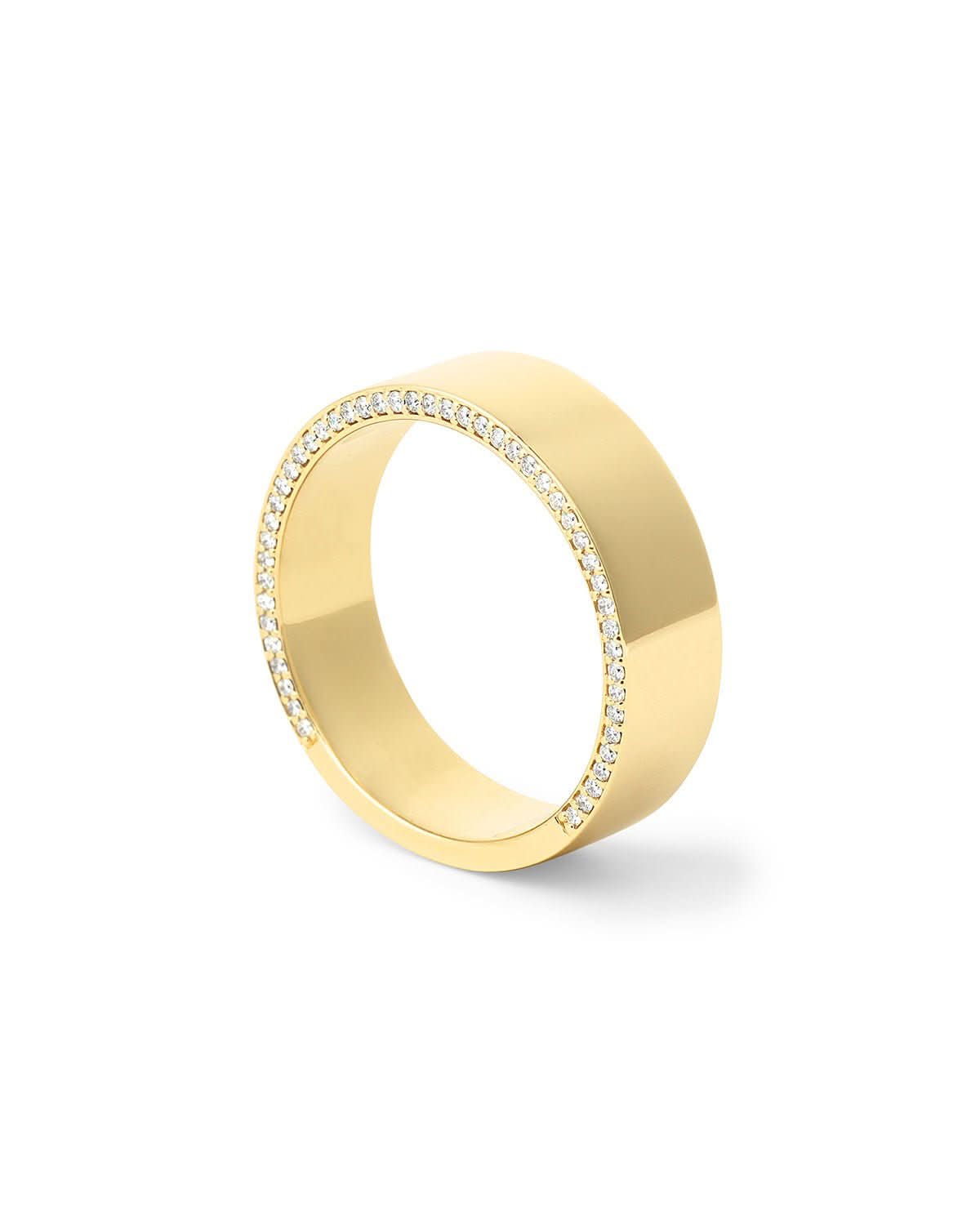 7mm Flat Polish Band with Diamond Edges - PBD Rings