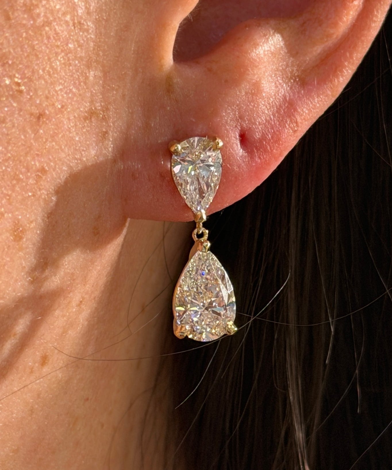 Double Pear Drop Studs - PBD Earrings