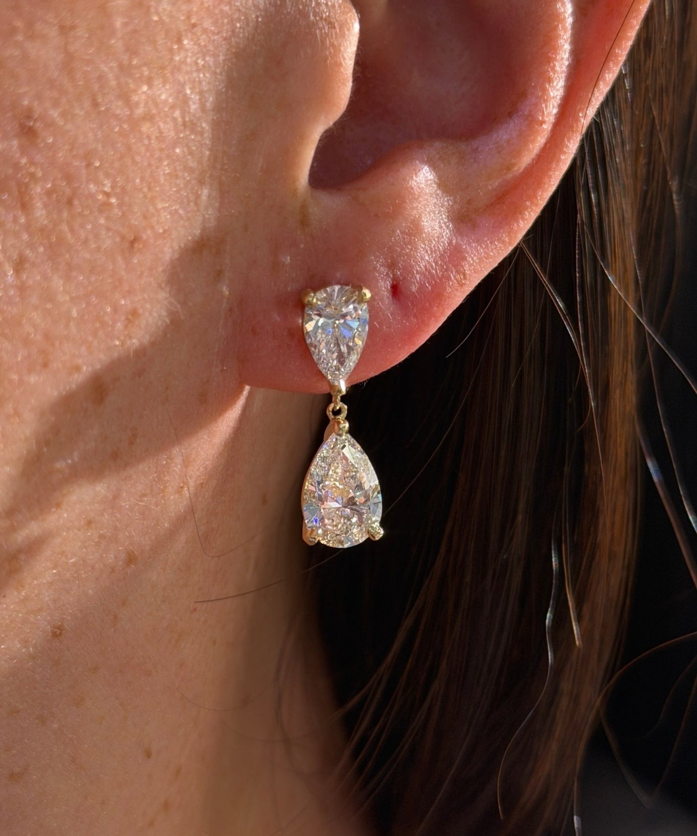 Double Pear Drop Studs - PBD Earrings