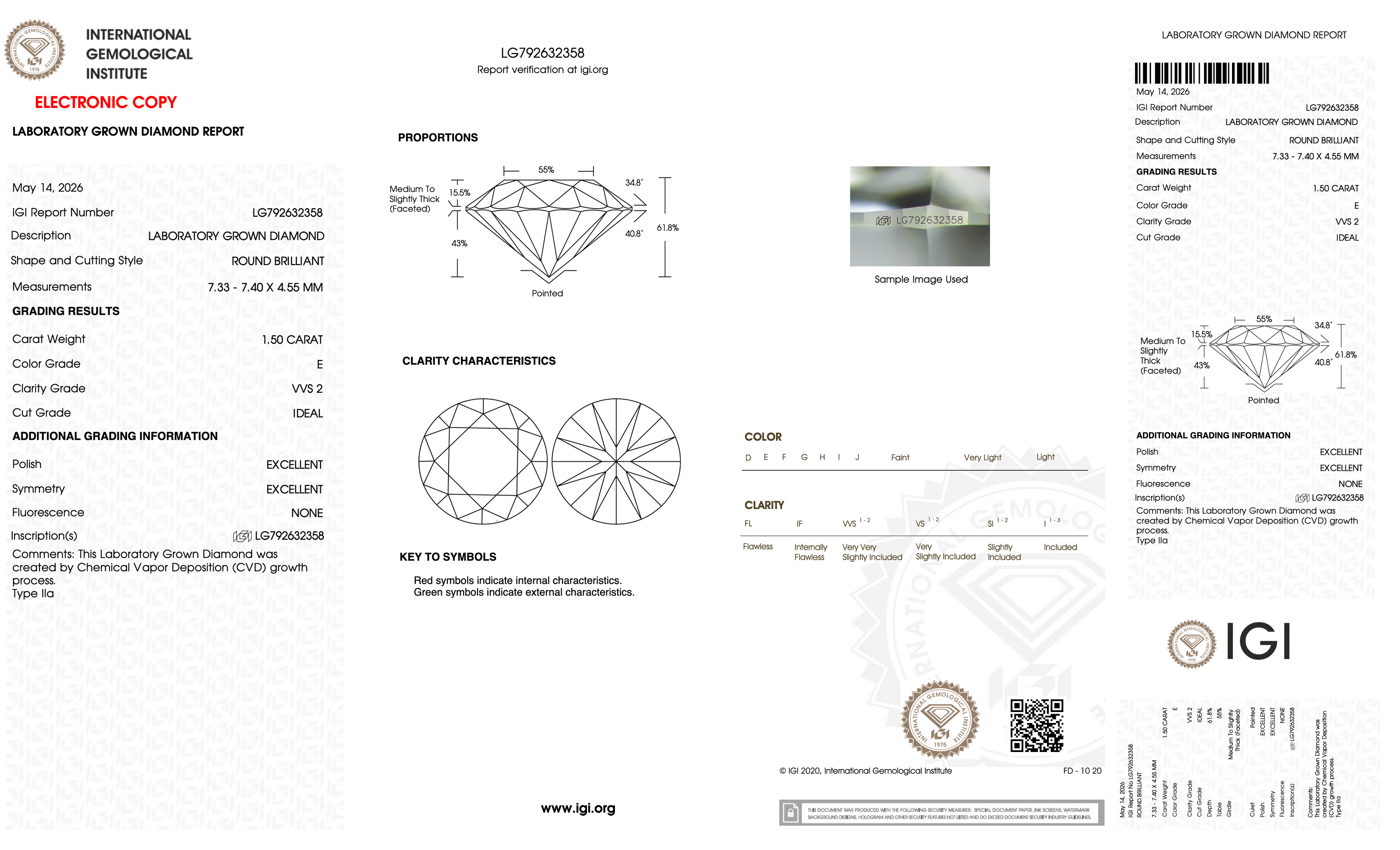 1.50ct E-VVS2 Round Lab Diamond Samantha