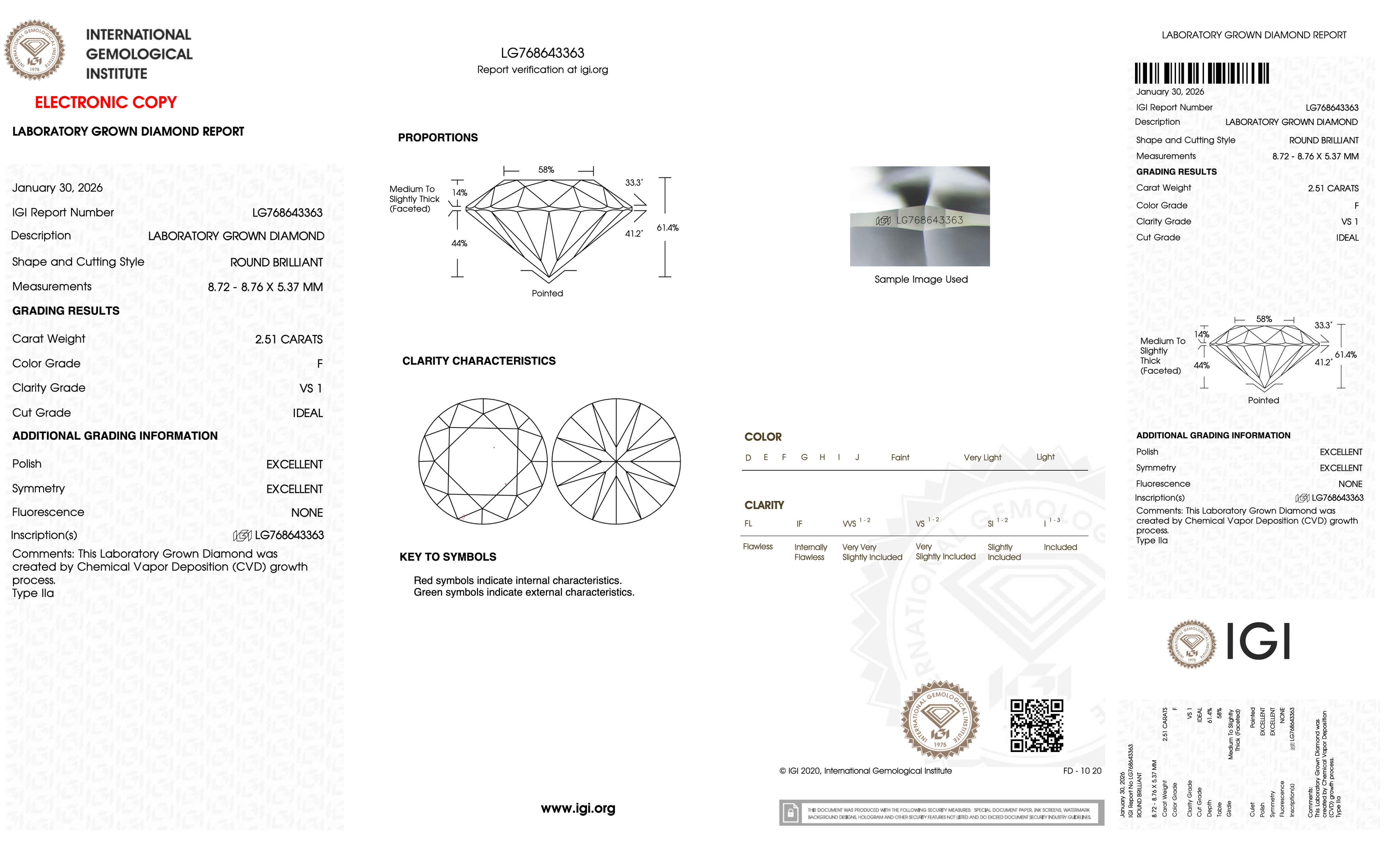 2.51ct F-VS1 Round Lab Diamond Leah