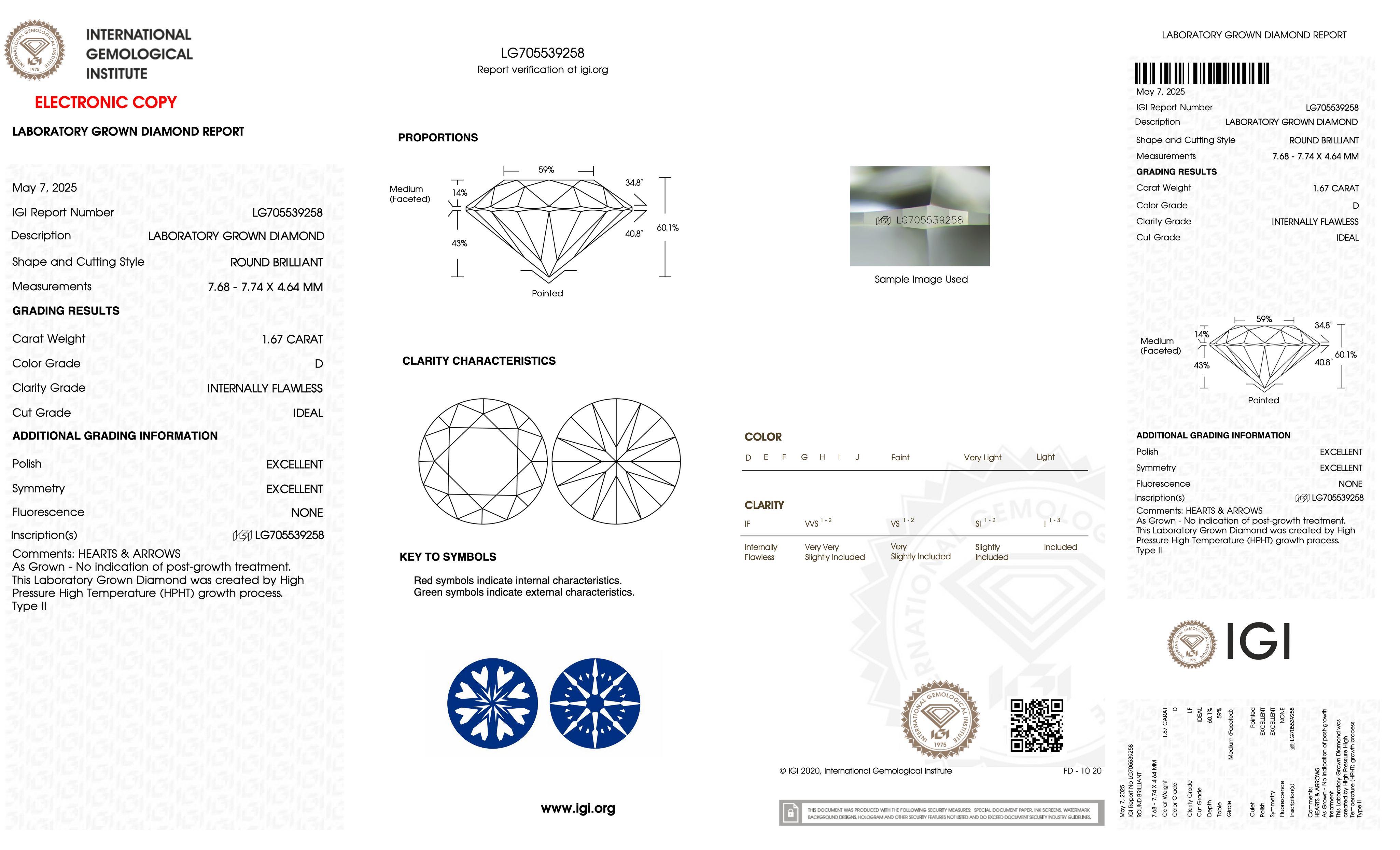 1.67ct D-IF Round Lab Diamond Alice
