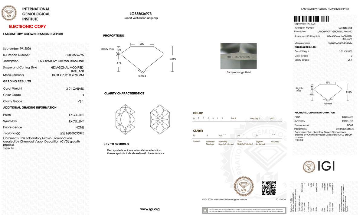 3.01 Carat D-VS1 Dutch Marquise Lab Grown Diamond - IGI (#129009)