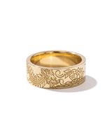 Dragon of the West Band | Pattern 100% Eternity | 14K Yellow Gold