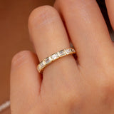 East-West Emerald Bezel Diamond Ring Rings Princess Bride Diamonds 