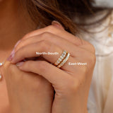 East-West Emerald Bezel Diamond Ring Rings Princess Bride Diamonds 