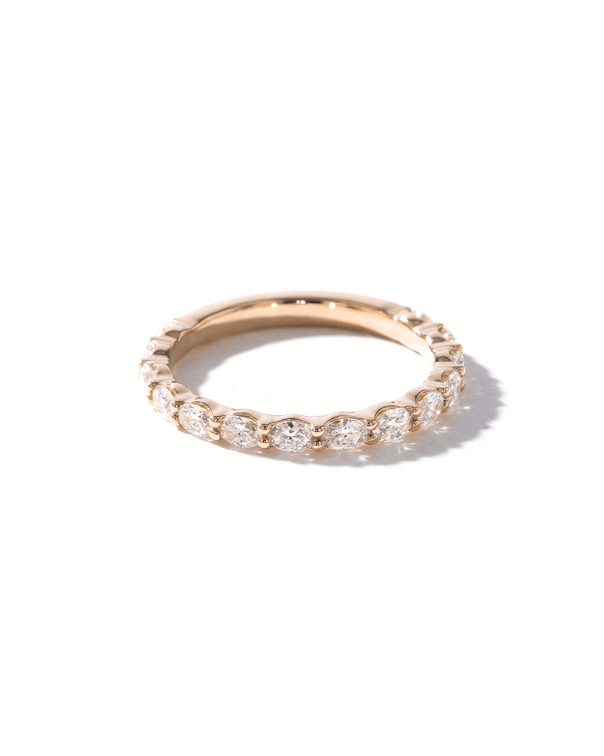 2.0mm East West Oval Diamond Ring