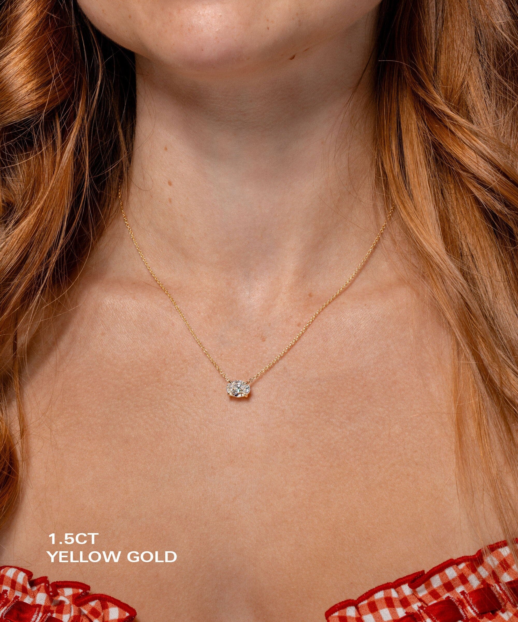 East West Oval Brandi Necklace Necklaces Princess Bride Diamonds 1.5ct 14K Yellow Gold 