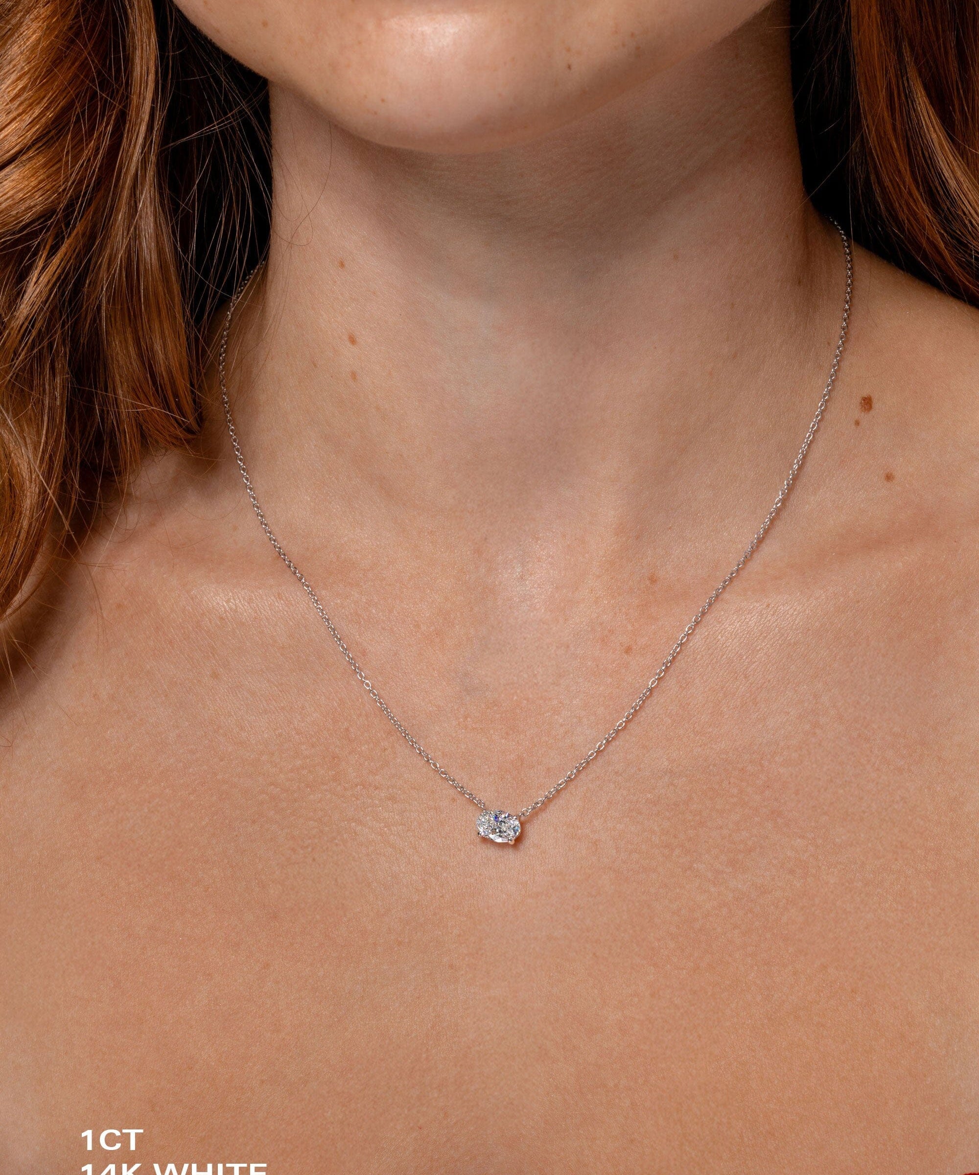 East West Oval Brandi Necklace Necklaces Princess Bride Diamonds 1ct 14K White Gold 