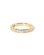 Radiant bezel diamond wedding band with bezel-set radiant diamonds in polished gold at Princess Bride Diamonds jewelry store in Orange County