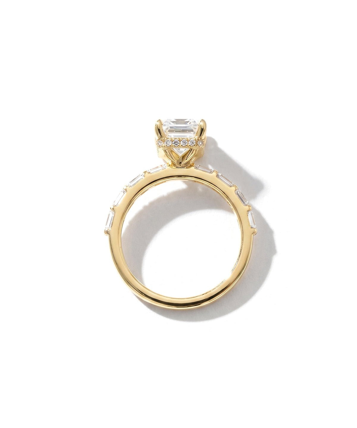 Emerald Lab Diamond East West Ring - PBD Engagement Rings