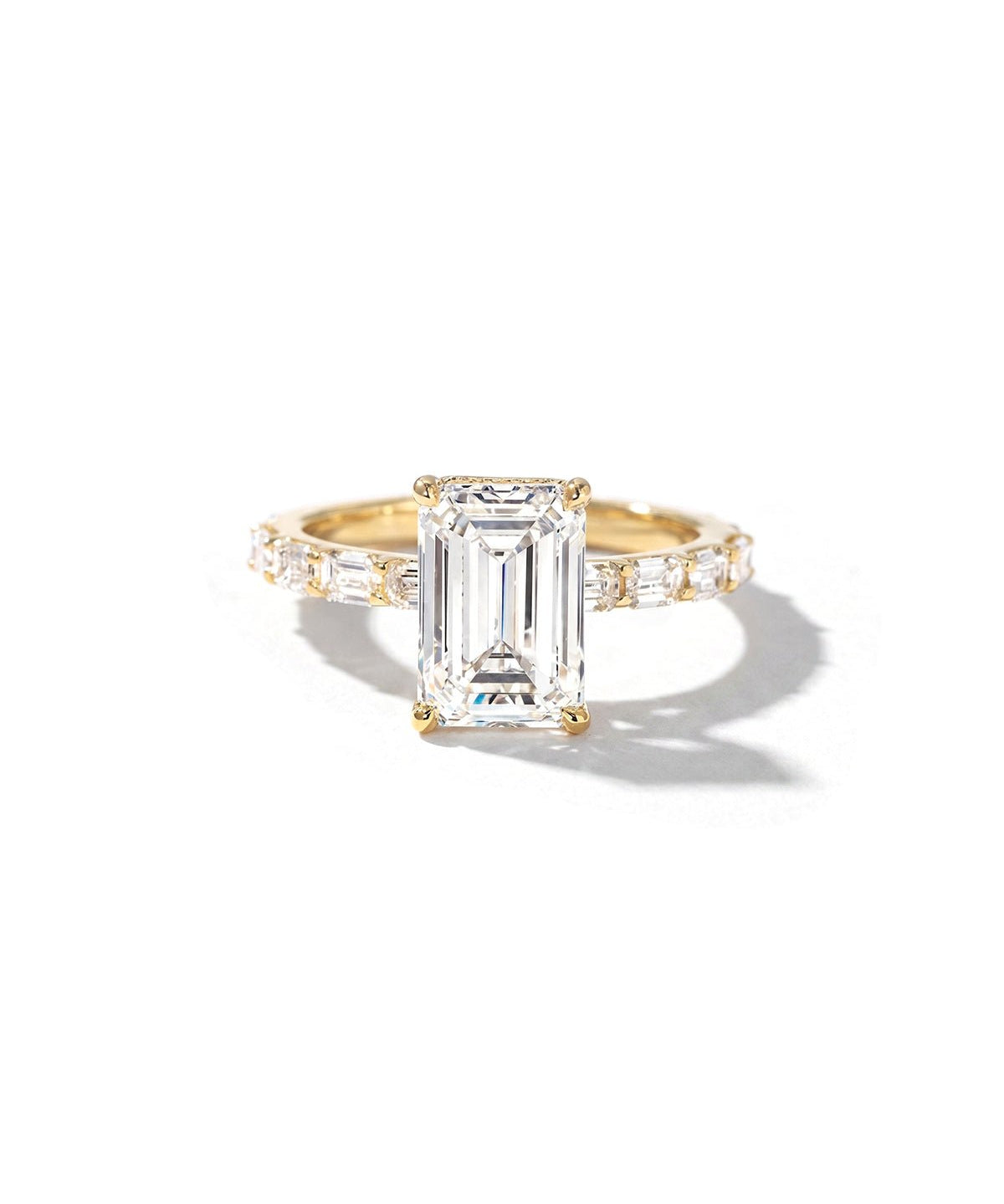 Emerald Lab Diamond East West Ring - PBD Engagement Rings