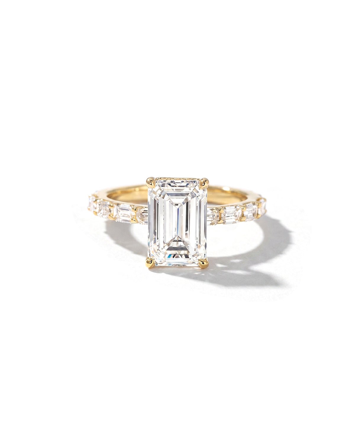 Emerald Lab Diamond East West Ring - PBD Engagement Rings