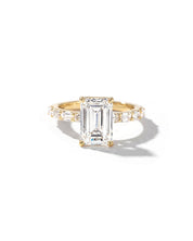Emerald Lab Diamond East West Ring - PBD Engagement Rings