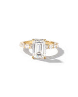 Emerald Lab Diamond East West Ring