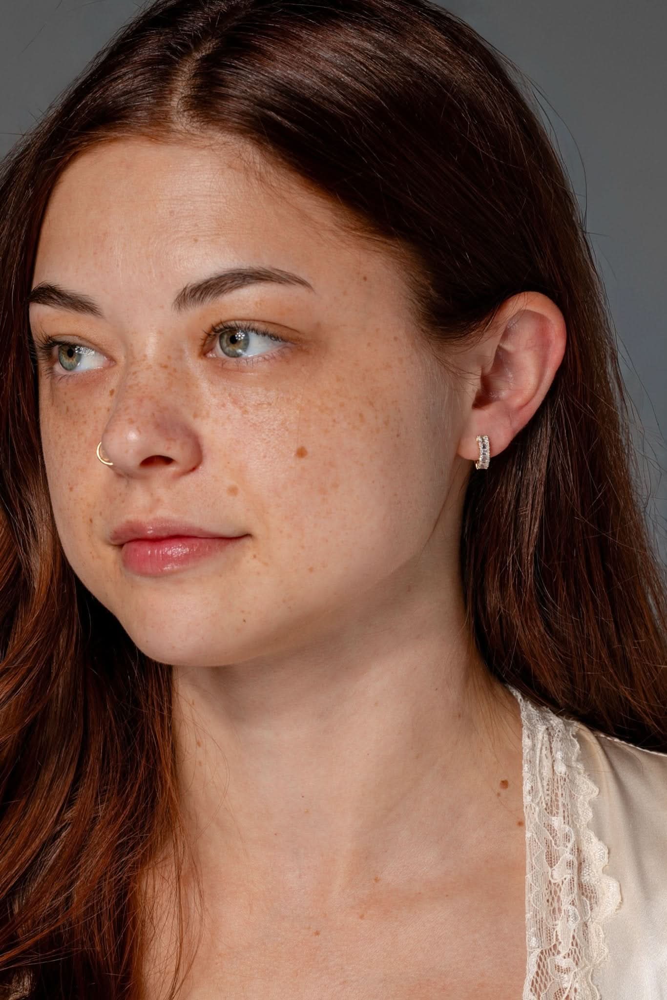 Emerald Lab Diamond Huggies Yellow Gold - PBD Earrings