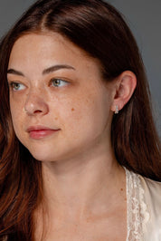 Emerald Lab Diamond Huggies Yellow Gold - PBD Earrings