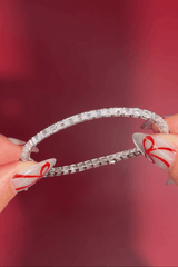 Emerald Lab Diamond Tennis Bracelet White Gold