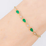 Emerald Pear & Round Diamond Beaded Bracelet Bracelets Princess Bride Diamonds 