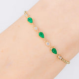 Emerald Pear & Round Diamond Beaded Bracelet Bracelets Princess Bride Diamonds 