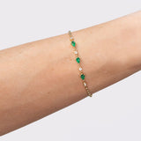 Emerald Pear & Round Diamond Beaded Bracelet Bracelets Princess Bride Diamonds 