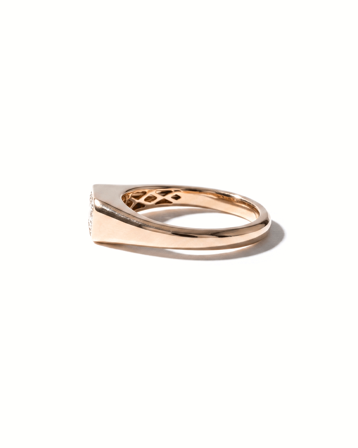 East West Emerald Signet Ring