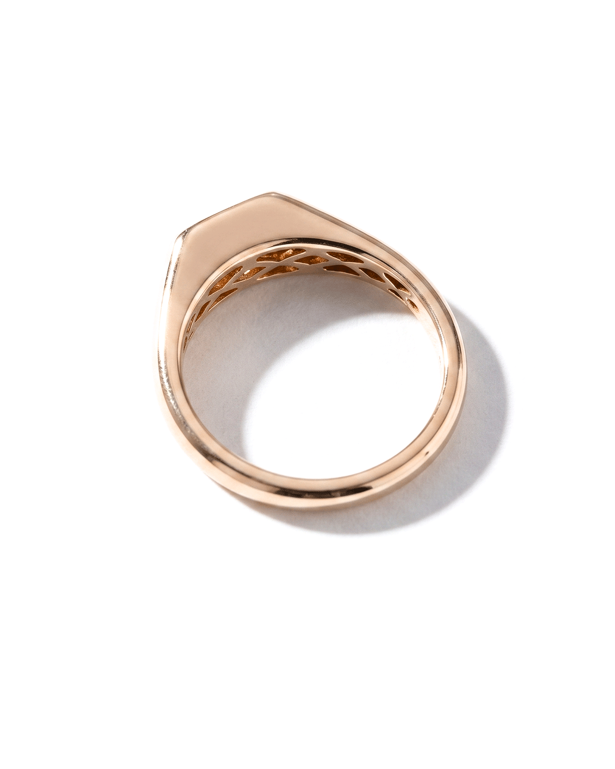 East West Emerald Signet Ring