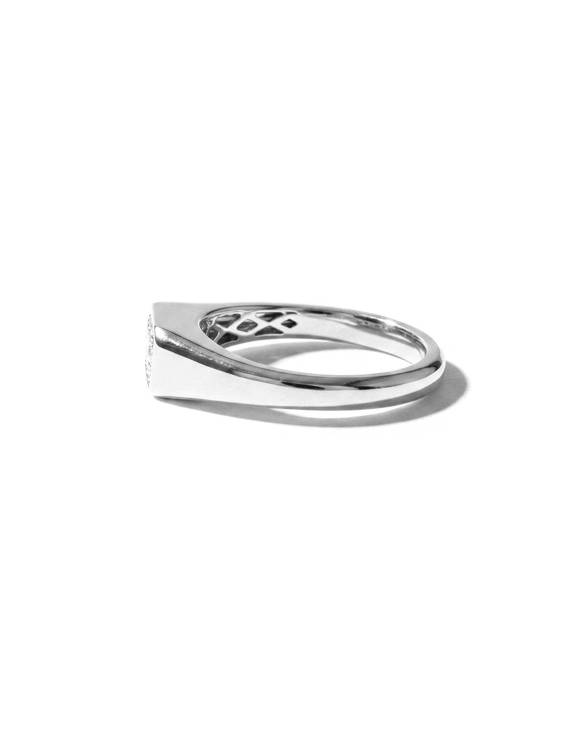 East West Emerald Signet Ring