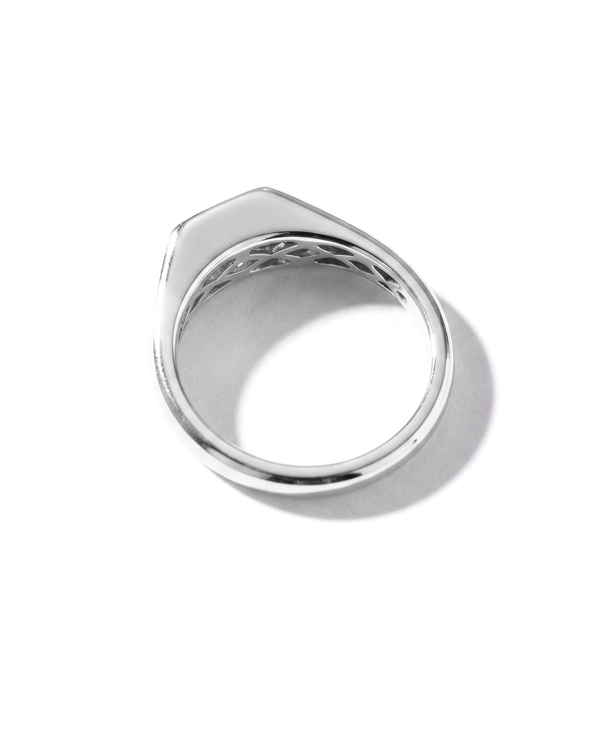 East West Emerald Signet Ring