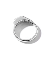 East West Emerald Signet Ring