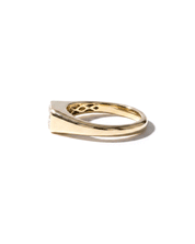 East West Emerald Signet Ring