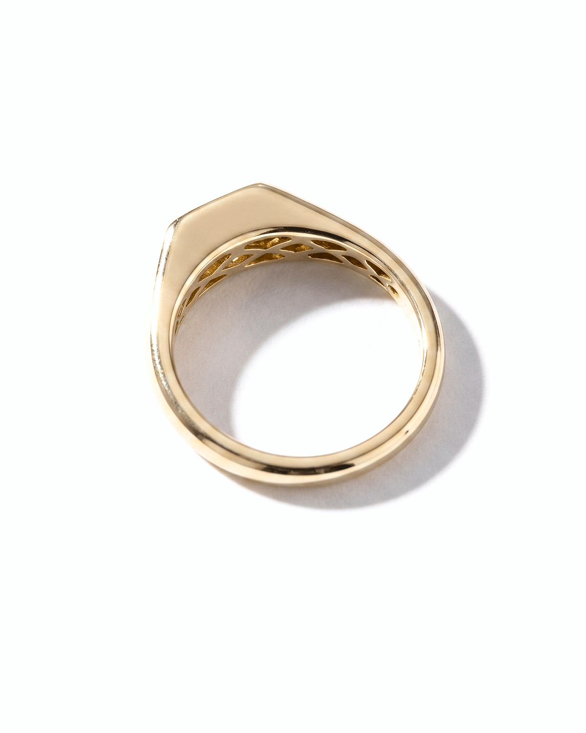 East West Emerald Signet Ring