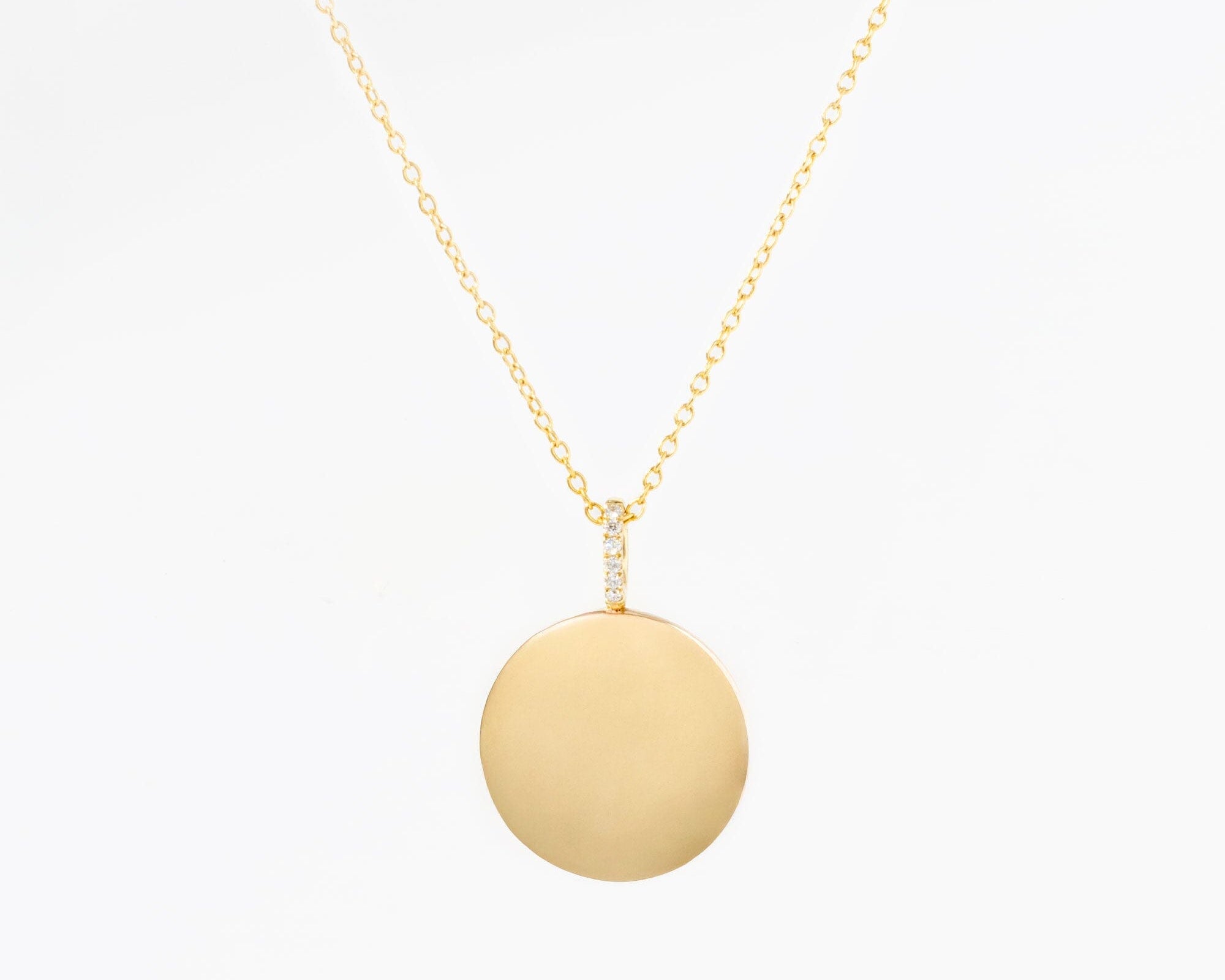Engravable High Polish Gold Pendant with Diamond Bail Necklaces Princess Bride Diamonds 
